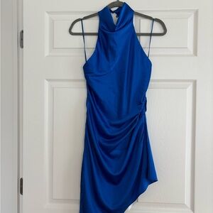 Elegant Blue Halter Dress